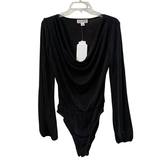 *2/$25* Band of the Free BOG Womens Medium Aggie Black Cowl Neck Bodysuit - Picture 5 of 12
